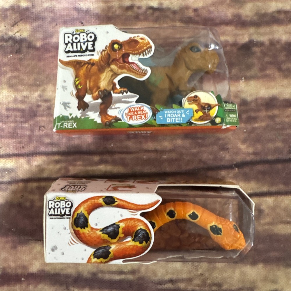 Zuru 5 Surprise Mini Brands – Toy Series- Robo Alive T-Rex & Snake