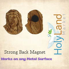 Jesus Christ with Crown of Thorns – Agony Magnet -Olive wood (2.75 inches – 7cm)