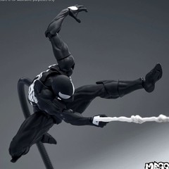 MessToys Black Neighbor Symbiote Spider‑Man Black Suit Action Figure Model