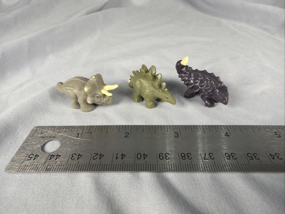Kinder Joy Egg Jurassic World Dinosaur Figure Lot Of 3 Ankylosaurus Mini Toy