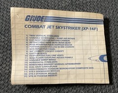 Combat Jet Skystriker XP-14F Instructions 1983 G.I. JOE Vintage Blueprints