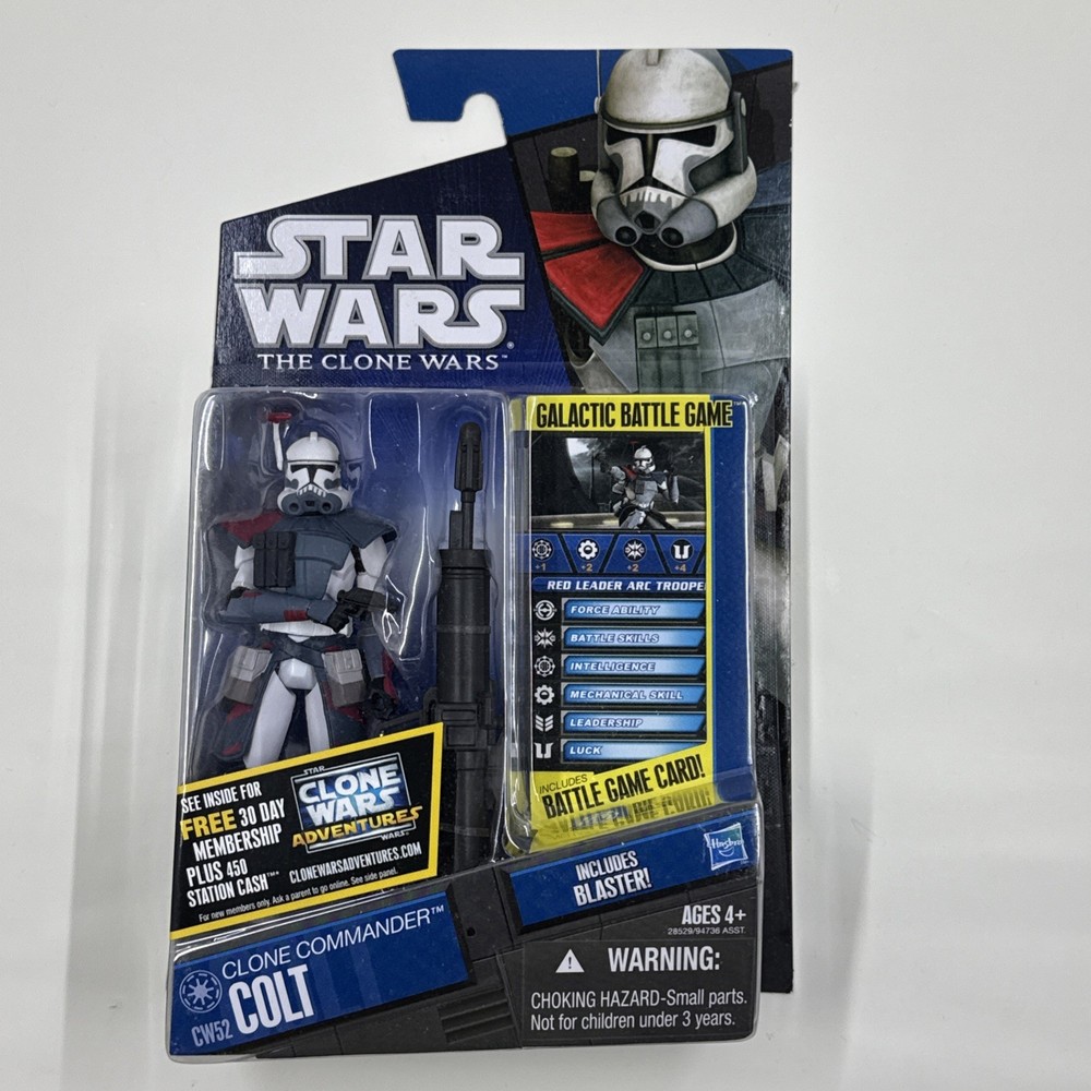 STAR WARS THE CLONE WARS CW52 CLONE COMMANDER COLT 3.75″ figure Hasbro 2011 2010
