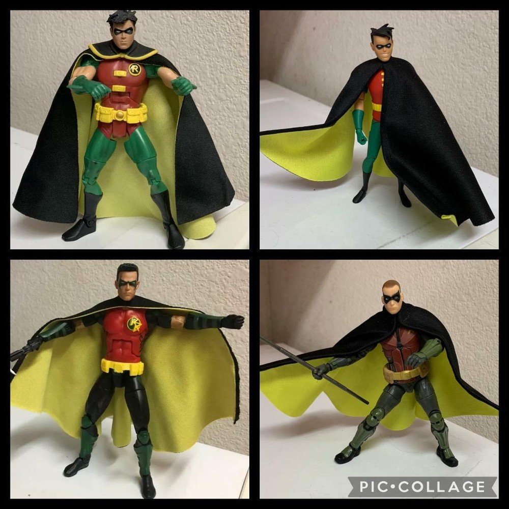 Custom Robin Wired Cape Mcfarlane DC Multiverse Batman 1/12 Animated NOT FIGURE