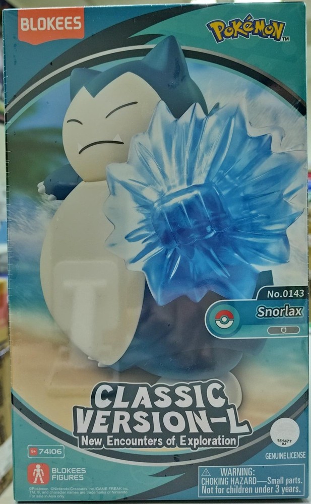 BLOKEES POKEMON CLASSIC VERSION-L NO. 0143 SNORLAX MODEL KIT ENGLISH PACK