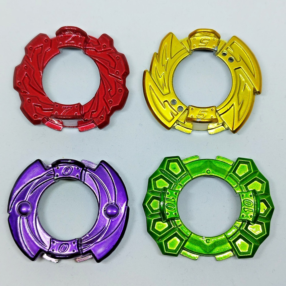 Beyblade BURST Parts Set of 4 Disc 0 purple, 5 gold, 7 Red, 10 Green TAKARA TOMY