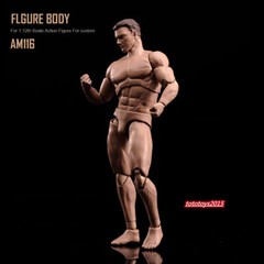 In STOCK 1:12 Flexible Male Joint Suntan Figure Body Head Doll Model Action Toy