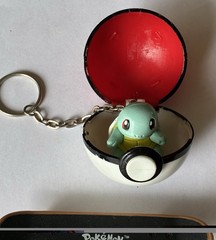 Vtg 1999 Pokemon Geodude Mini-Skateboard X-Concepts Squirtle Pokeball Keychain