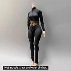 1/6 Female Black Bodysuit Dress Clothes For 12″ PH TBL Action Figure Body Toys.