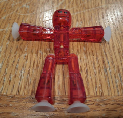 Stikbot Red/Green Poseable Stick Figure Plastic Suction Cup Action Figure