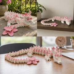 Cherry Blossom Dragon 3D Printed Figure Articulated Sakura Decor Flower Dragon