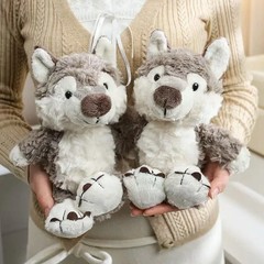 Grey Wolf Toy Soft Stuffed Animal Pillow Gift