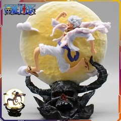 One Piece Monkey D. Luffy Gear 5 Figure with Moon Light Anime Statue Model 14cm