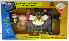 Family Guy Series 2 Bendable figures Monkey, Stewie, Quagmire, Rufus, Death- new