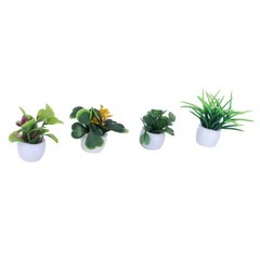 4 Pcs Mini Simulation Pot Plants Set Artificial Potted Plants Set with