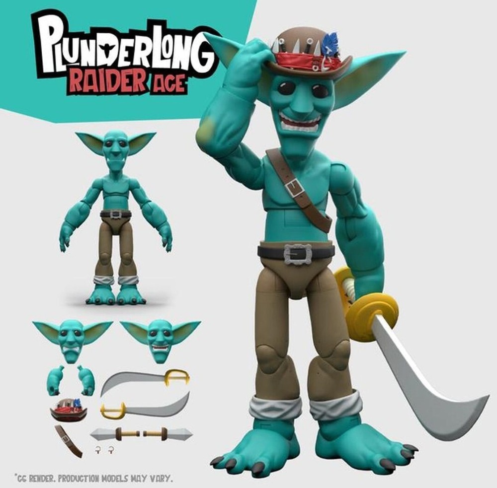 Plunderlings Plunderlong RAIDER ACE 1:12 Scale Teal 5″ Action Figure 2023