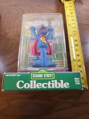 Sesame Street SUPER GROVER Collectible PVC Figure Tyco 1997 Vintage