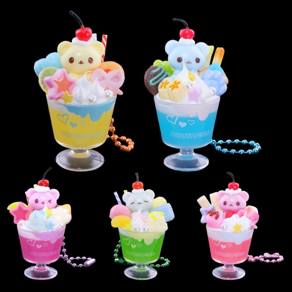 Blind Box Gacha Kawaii Deco Bear Dessert Cute Bag Charm Keychain Mini Figure