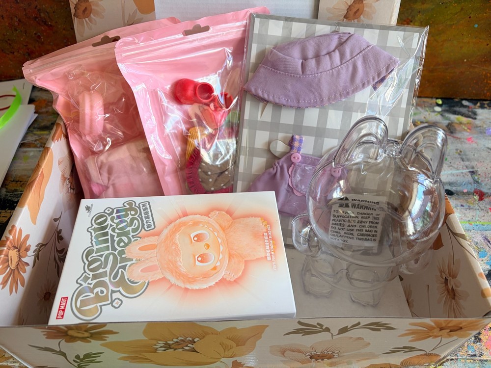 Popmart labubu Luck 100% authentic plus clear case and three new outfits in USA
