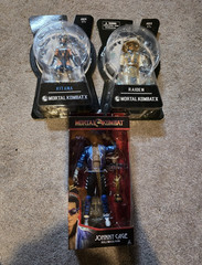 Mezco Mortal Kombat X Kitana Raiden Johnny Cage Figure Set Boxed Alt Hands