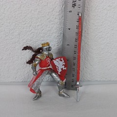 Papo 2006 Medieval Fantasy Red Silver Dragon King Hand Painted Figure