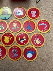 Vintage Pokemon BattPoke Ball Blaster Toys 1 Red 2 Yellow – 30 Discs – Pikachu