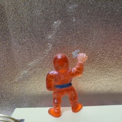 Mini Translucent Soma Ninja Action Figure 1.5 “ Orange red silver anchor