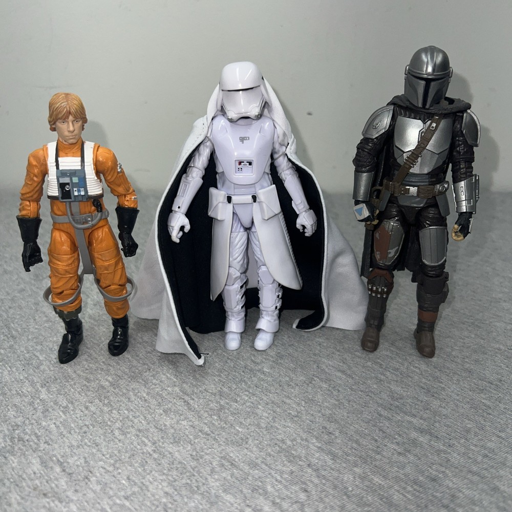 Hasbro 6” Star Wars Black Series Figures Luke Skywalker Snow trooper Mandalorian