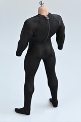 1/6 Black tight stretch bodysuit leotard for 12″ Muscular body Phicen M35 ❶USA❶
