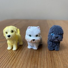 Kitty & Puppy In My Pocket Lot of 8 Vintage Dog & Cat Toy Flocked Figures
