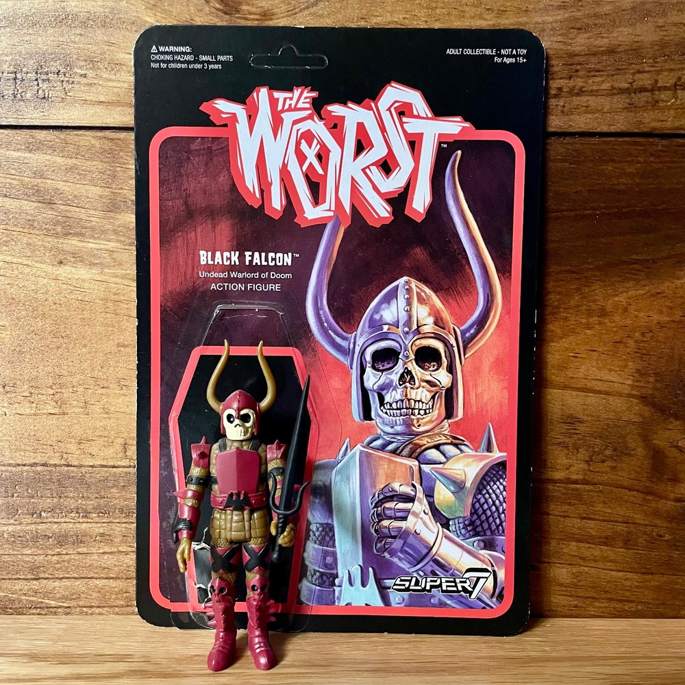 Super7 The Worst Black Falcon Original Brown & Red Color ReAction Figure Wave 1