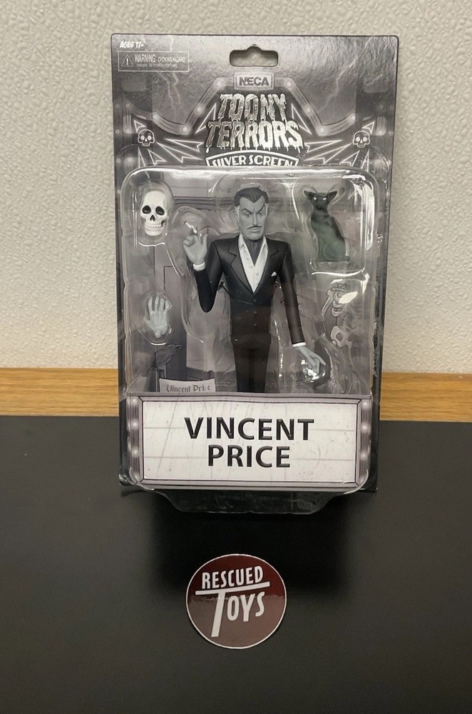 NECA Toony Terrors Silver Screen Vincent Price [Black & White] SEALED
