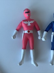 Vintage Super Robotic Rangers Lookalike Generic Pink Blue Green Action Figures