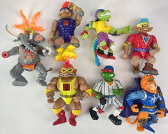 Lot 1990 Teenage Mutant Ninja Turtle Figures w/King Lion Heart & Dr.El Elephant