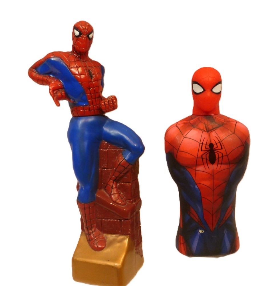 Marvel Comics Spider-Man 10 oz Soaky Bubble Bath Bottles 1990’s