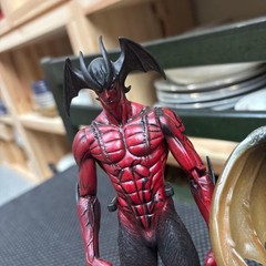 Devilman Figure 2pc Movable Set Red Gold with Stand Authentic Original