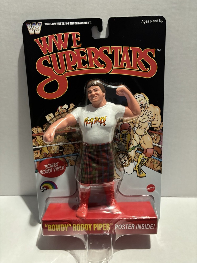 WWE Superstars – LJN – “Rowdy” Roddy Piper Action Figure Black Cardboard