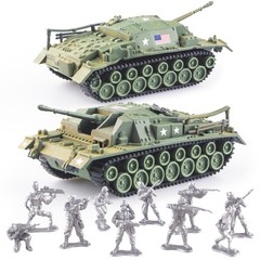 MaozyHomie U.S Toy Tank and Army Men Toys Playset, 2pc Tank-5 Models and 10pc…