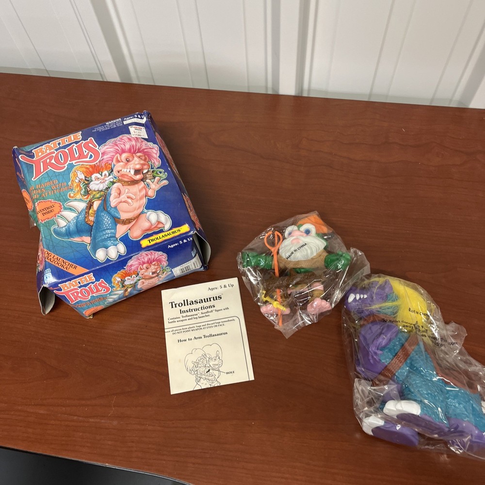 NEW Hasbro Battle Trolls Trollasaurus 1992 7632 Log Launcher Bazooka SvenTroll