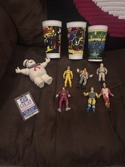 Mixed Action Figure Lot Ghostbuster Beetle Juice Ninja Turtle Cup