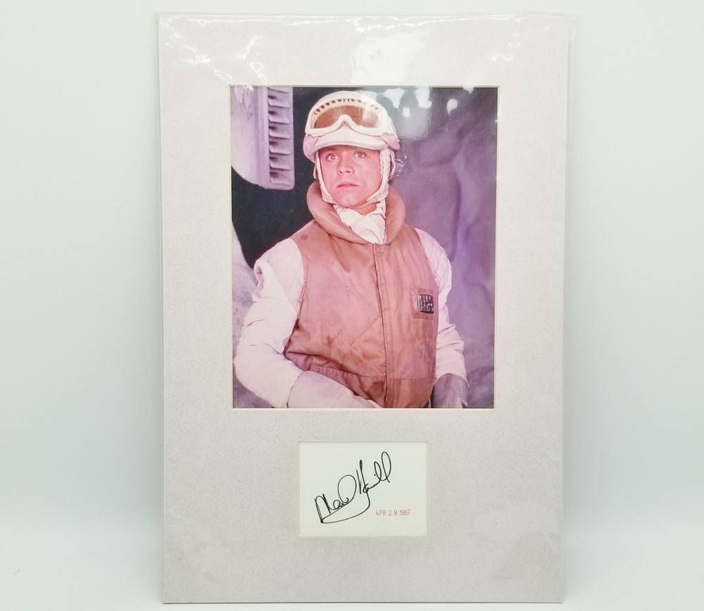 Mark Hamill Autograph dated April 29 1987 Matted Photo of Mark Hamill Authentic