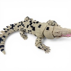 3D Printed Articulated Saltwater Crocodile – Beige & Black