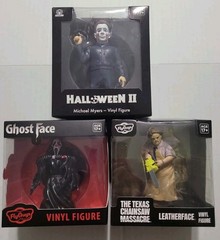 Lot Of 3 Culture Fly Horror Vinyl Figures LEATHERFACE GHOSTFACE MICHAEL MYERS…