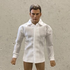SU-SH-WHT-M: 1/12 white dress shirt for 6″ ML Nota MixMax Mezco slim body