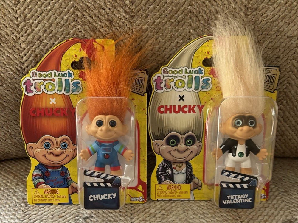Good Lucky Trolls “Chucky” + “Tiffany Valentine” Troll Doll Lot of 2 *NEW* 2025
