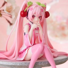 Hot Hatsune Miku Anime figure Pink dress model action figures toys Cherry pink