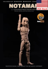 Notaman 1/12 Male Flexible Strong Muscular Body Square Head 6”Action Figure Toy