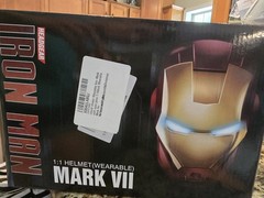 Iron Man Mark VII Headgear 1:1 Helmet LED Eyes Silver CG7248 Wearable New in Box