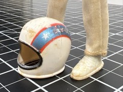 1972 Ideal Toys Evel Knievel Figure Bendy Rubber w/ Helmet VTG 1970s Motorcycle