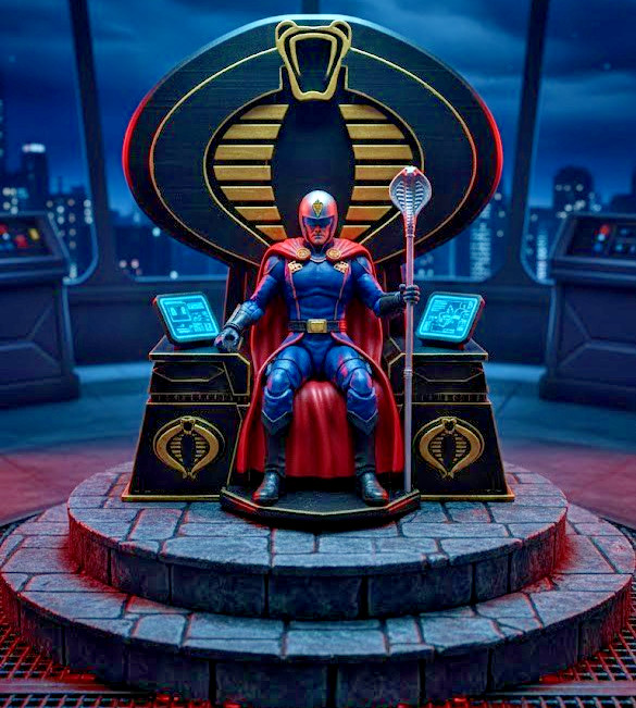 Cobra Throne Chair Gijoe Diorama Sci-Fi 1:12 Scale for 6 inch Figure Gray