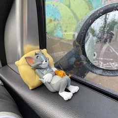 Tom & Jerry Cartoon Figurines Cute Cat Mouse Desk Ornament Toy Decoration car…